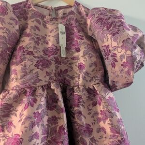 Anthropologie Pink and Purple Floral Mini Dress